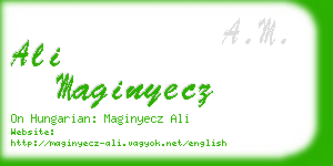 ali maginyecz business card
